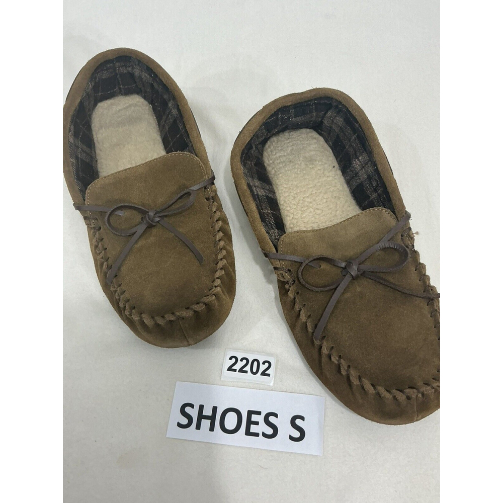 Men’s Target Brown Suede Sherpa Lined Moccasin Slippers Size 12